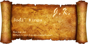 Joó Kinga névjegykártya